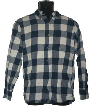 Hobbs Creek Men’s Navy Plaid Button‑Up Shirt Casual Style Size S M015D